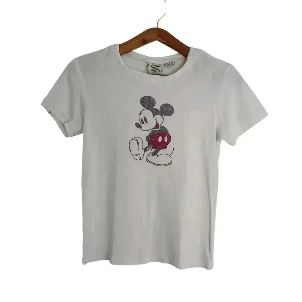 y2k Vintage Disney Mickey Mouse Baby Tee Crop Top Women's Size S